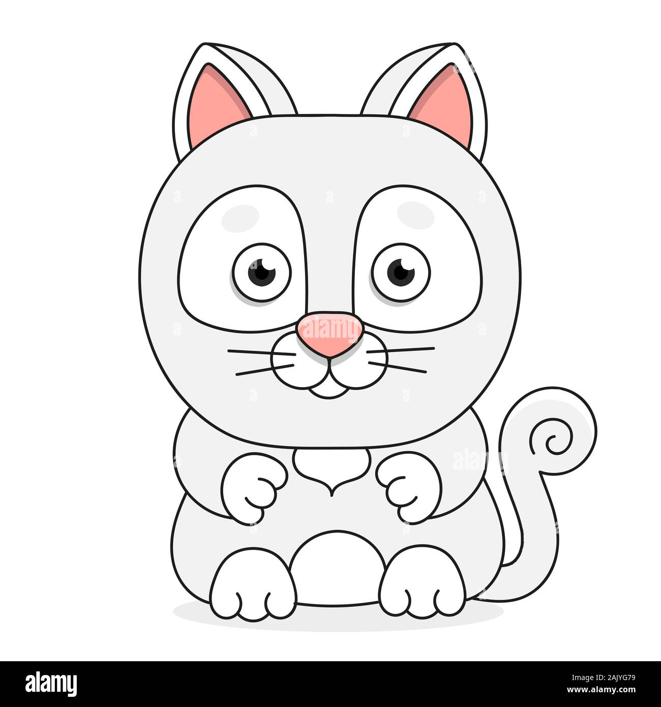 Chat sur un fond blanc, Vector Illustration convient pour carte de voeux, affiche ou d'impression sur T-shirt. Illustration de Vecteur