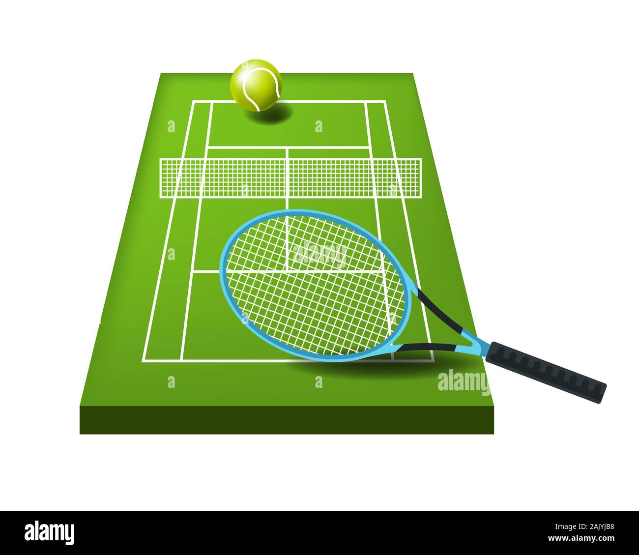 Court ou terrain, tennis et raquette, terrain de sport Illustration de Vecteur