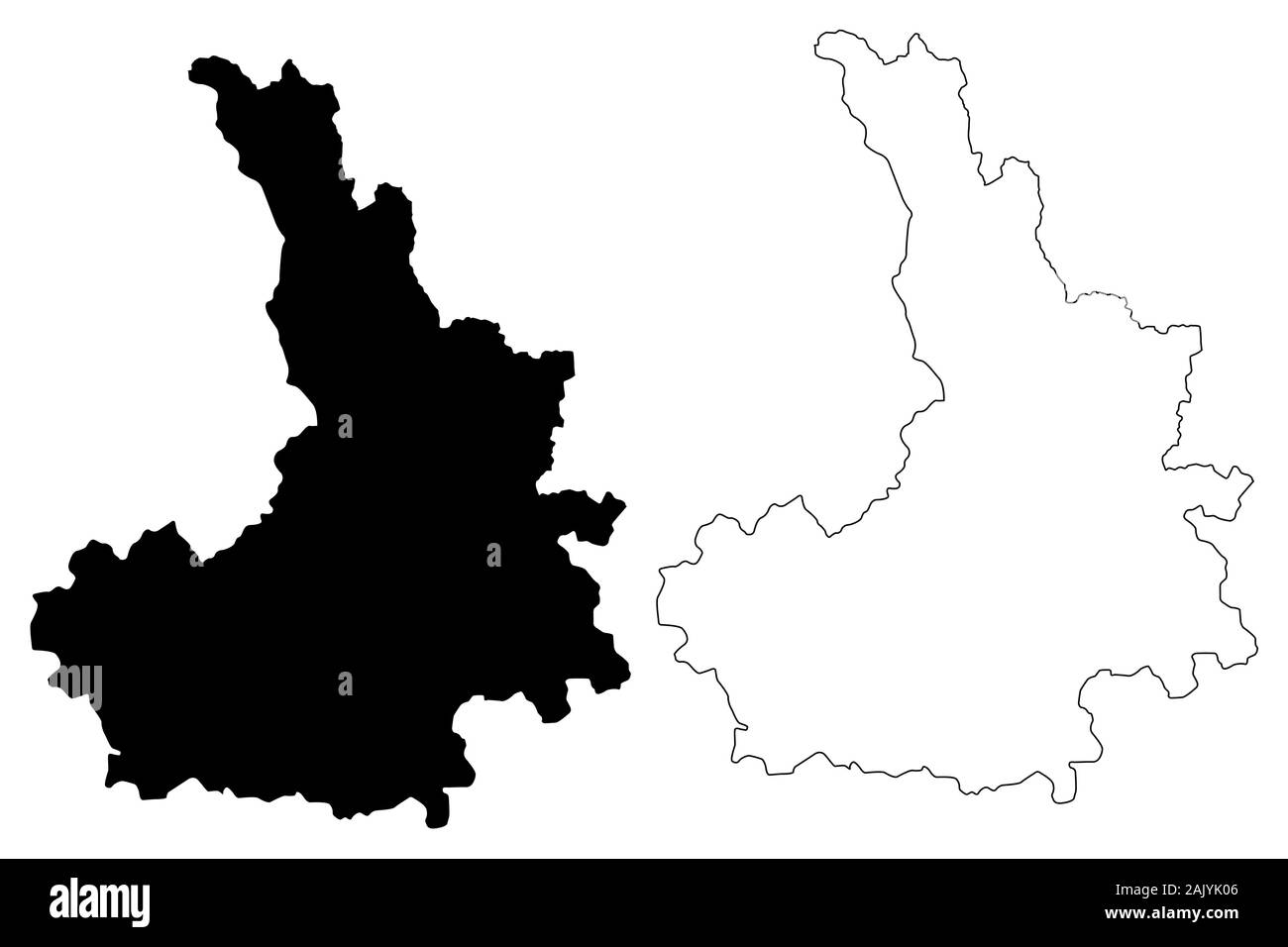 District de Pristina (République du Kosovo et Metohija, Districts du Kosovo, République de Serbie) map vector illustration, scribble sketch carte de Pristina Illustration de Vecteur