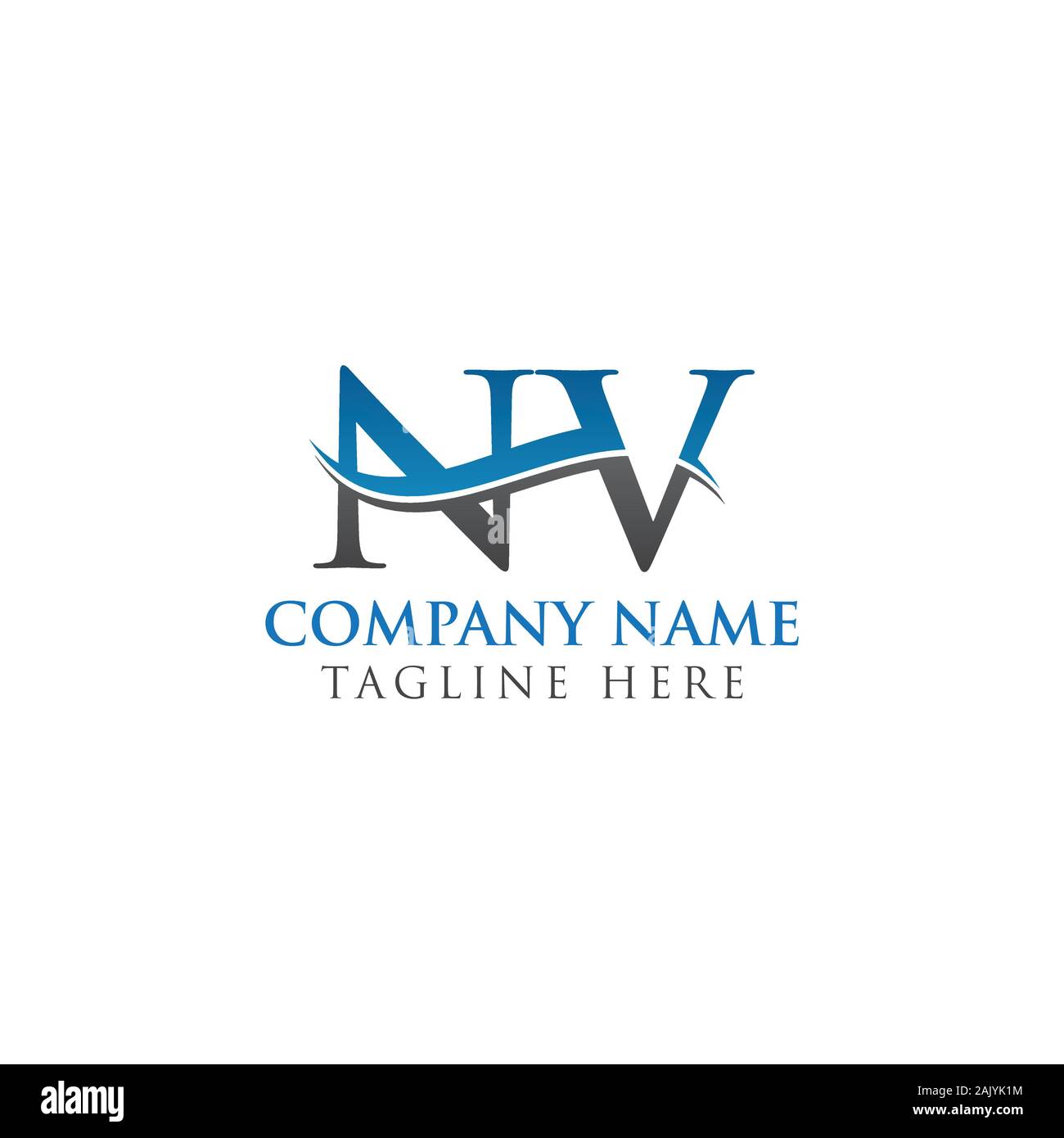 Lettre initiale NV Logo Design Vector Modèle. Conception de Logo Lettre NV Illustration de Vecteur