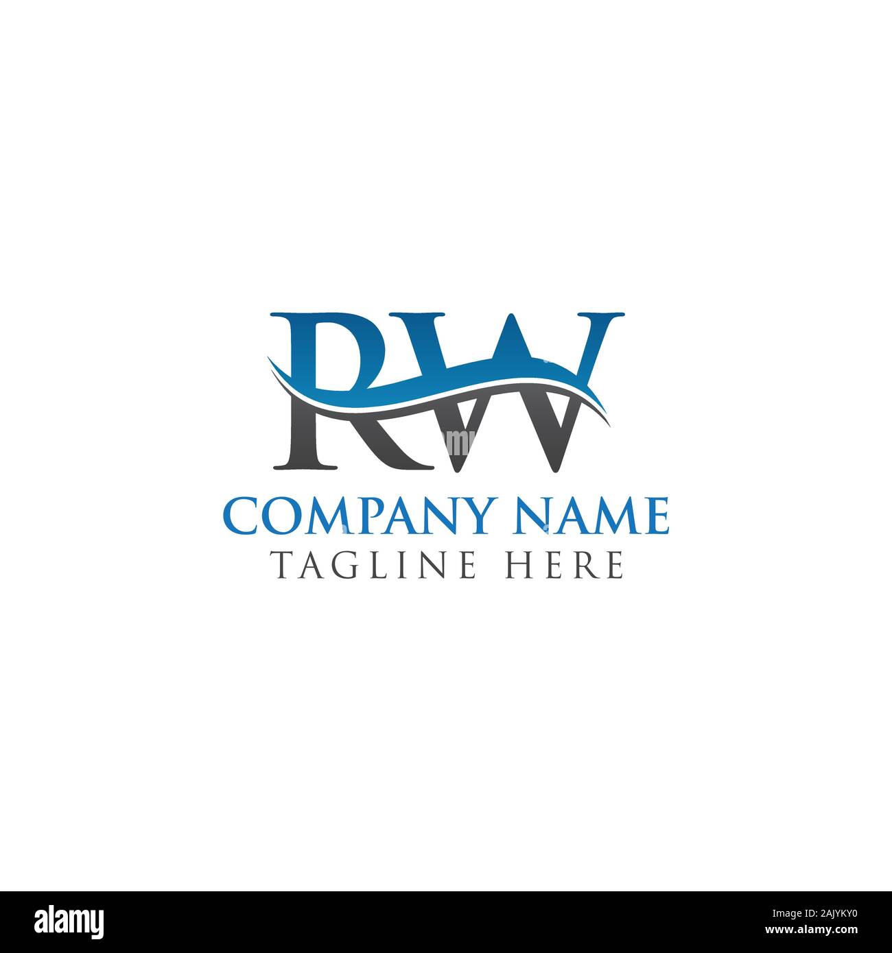 Lettre initiale RW Logo Design Vector Modèle. RW Lettre Logo Design Illustration de Vecteur