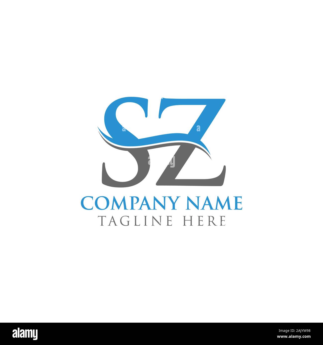 Lettre initiale SZ Logo Design Vector Modèle. Lettre SZ Logo Design Illustration de Vecteur