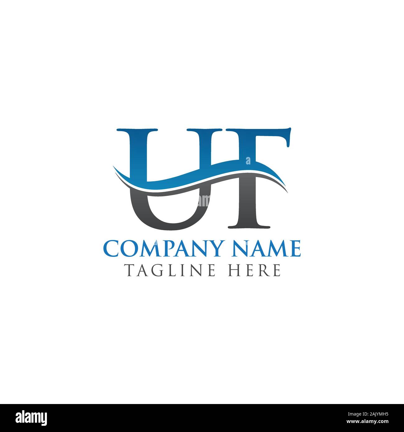 Lettre initiale UF Logo Design Vector Modèle. Lettre UF Logo Design Illustration de Vecteur