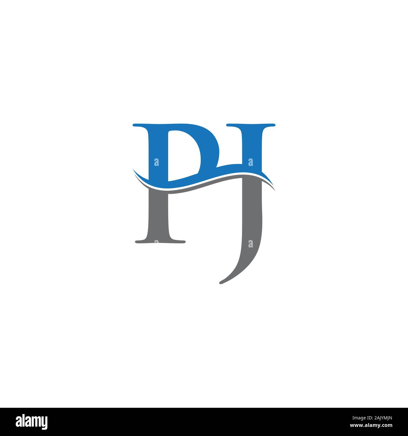 Lettre initiale PJ Logo Design Vector Modèle. Lettre PJ Logo Design Illustration de Vecteur