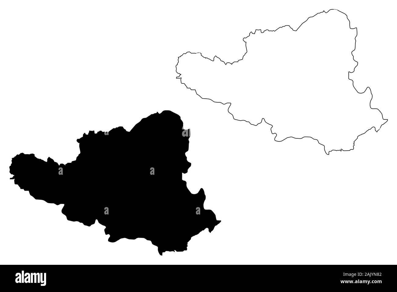 District de Peja (République du Kosovo et Metohija, Districts du Kosovo, République de Serbie) map vector illustration gribouillage, croquis du PEC Illustration de Vecteur