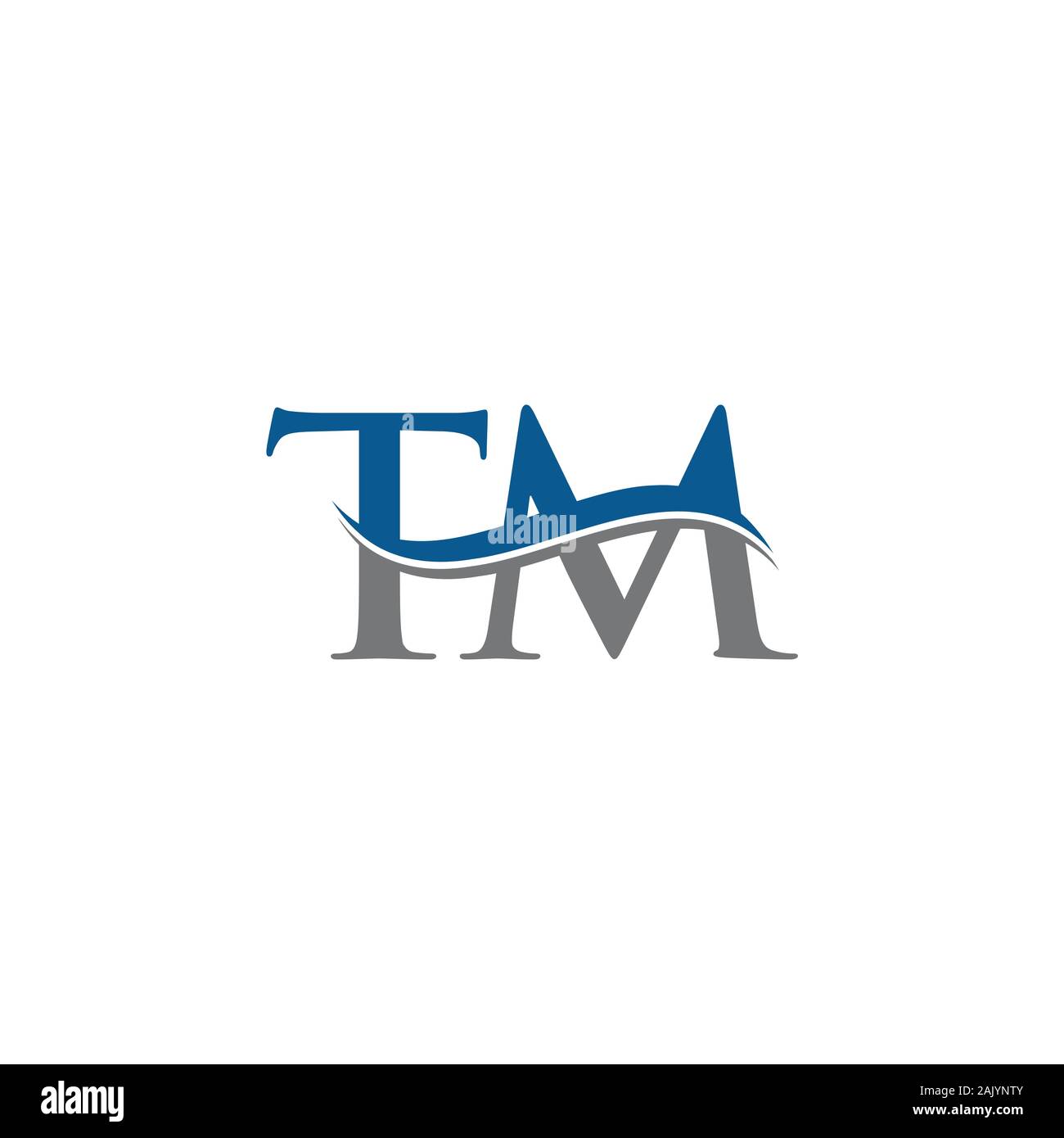 Lettre initiale de conception de logo TM Modèle vectoriel. Conception de Logo Lettre TM Illustration de Vecteur