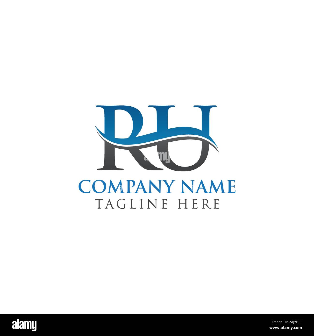 Lettre initiale RU Logo Design Vector Modèle. RU Lettre Logo Design Illustration de Vecteur