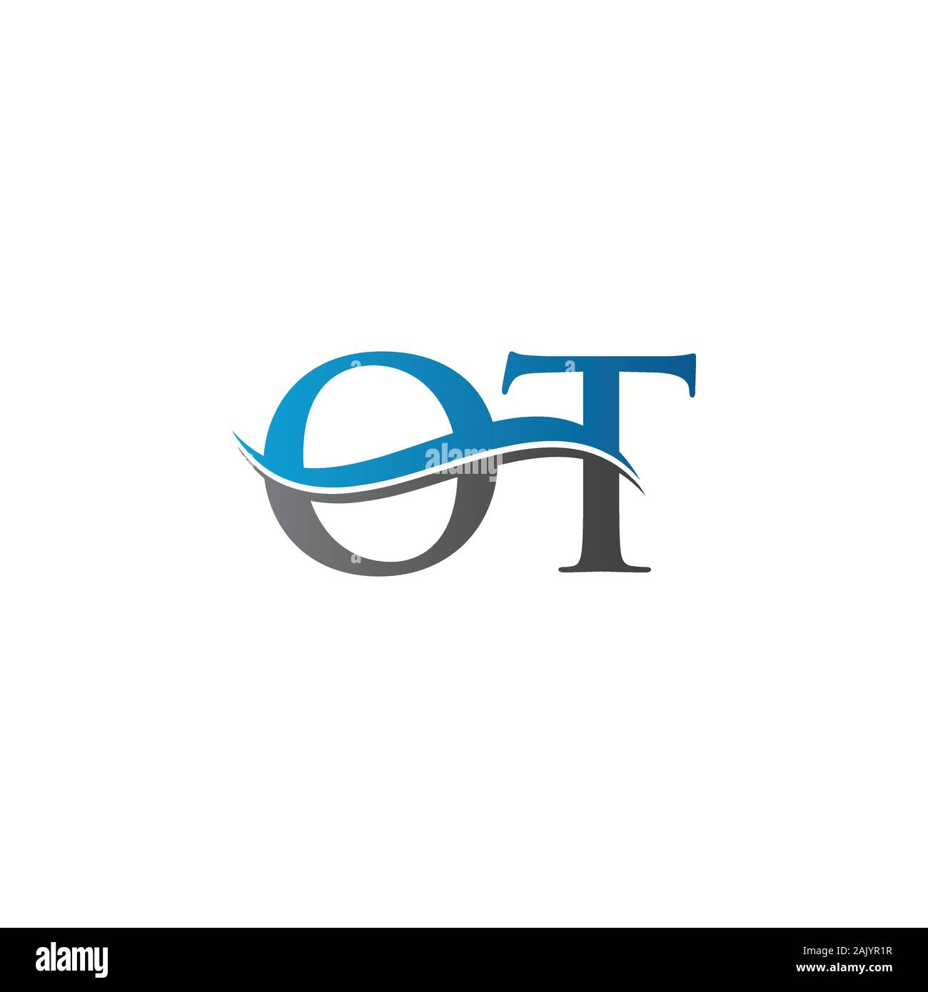 Lettre initiale OT Logo Design Vector Modèle. Lettre OT Logo Design Illustration de Vecteur