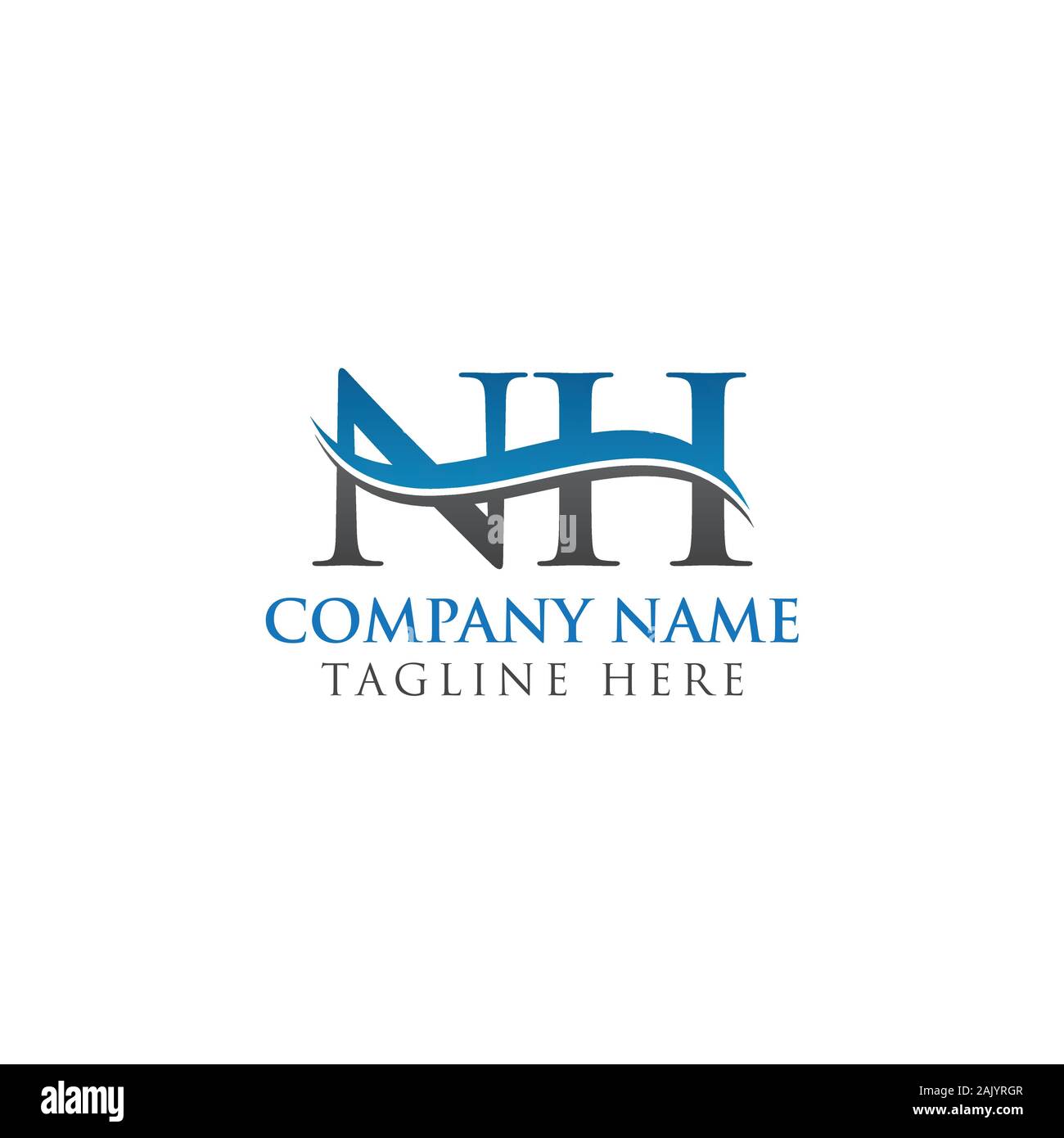 Lettre initiale NH Logo Design Vector Modèle. Conception de Logo Lettre NH Illustration de Vecteur