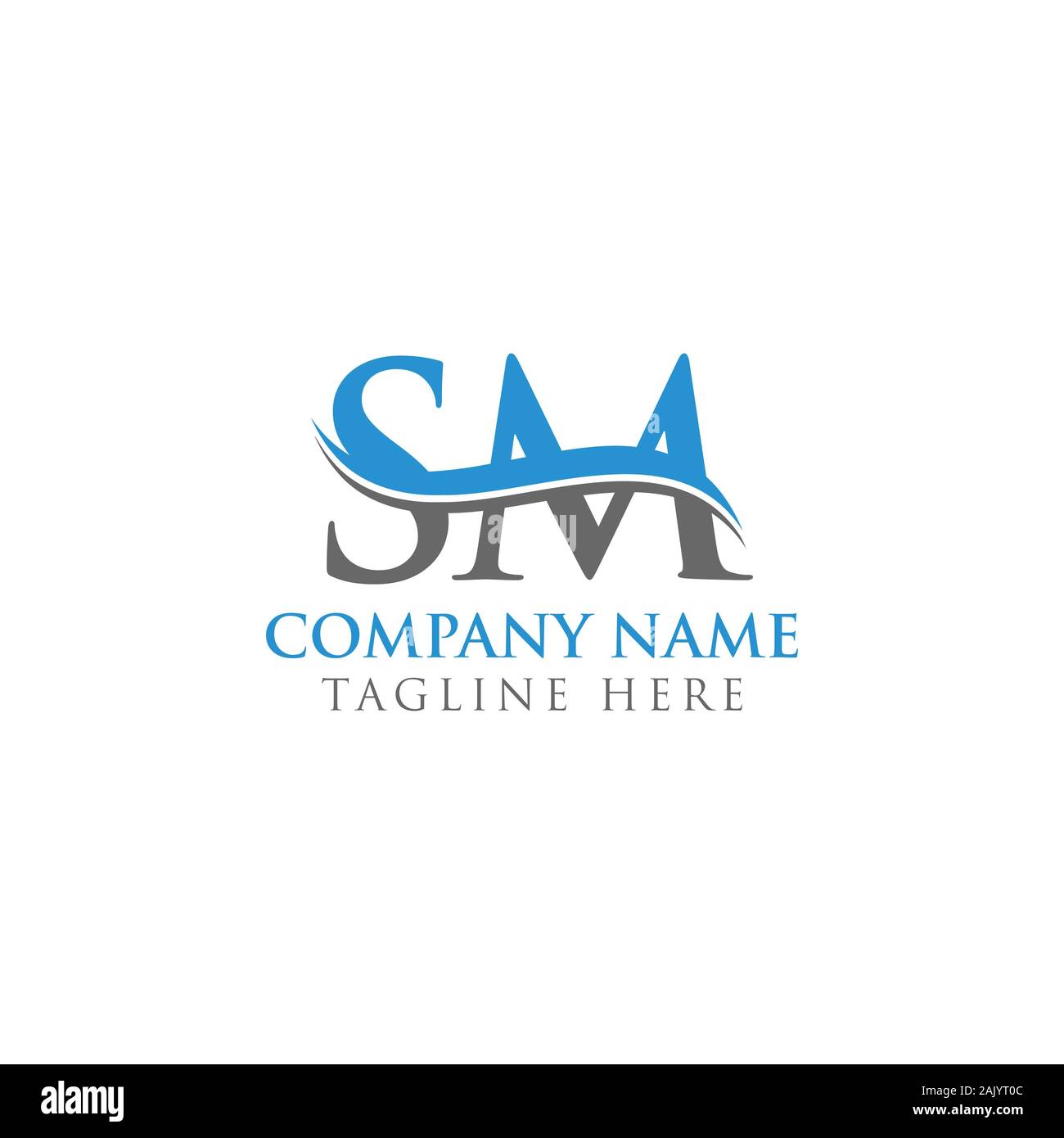 Lettre initiale SM Logo Design Vector Modèle. Lettre SM Logo Design Illustration de Vecteur