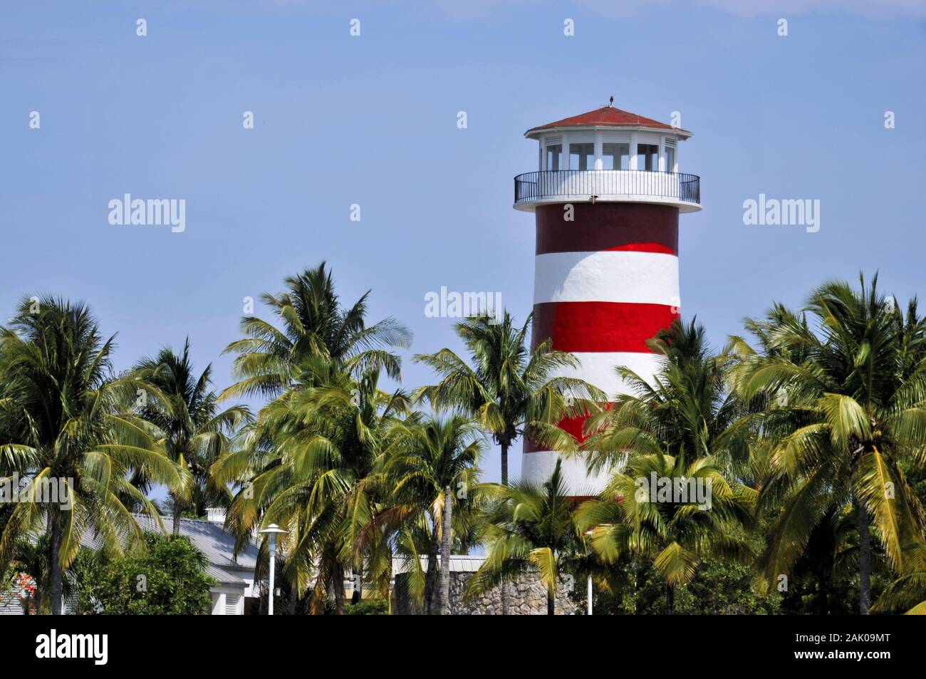 Le phare de Freeport sur l'île Grand Bahama Banque D'Images