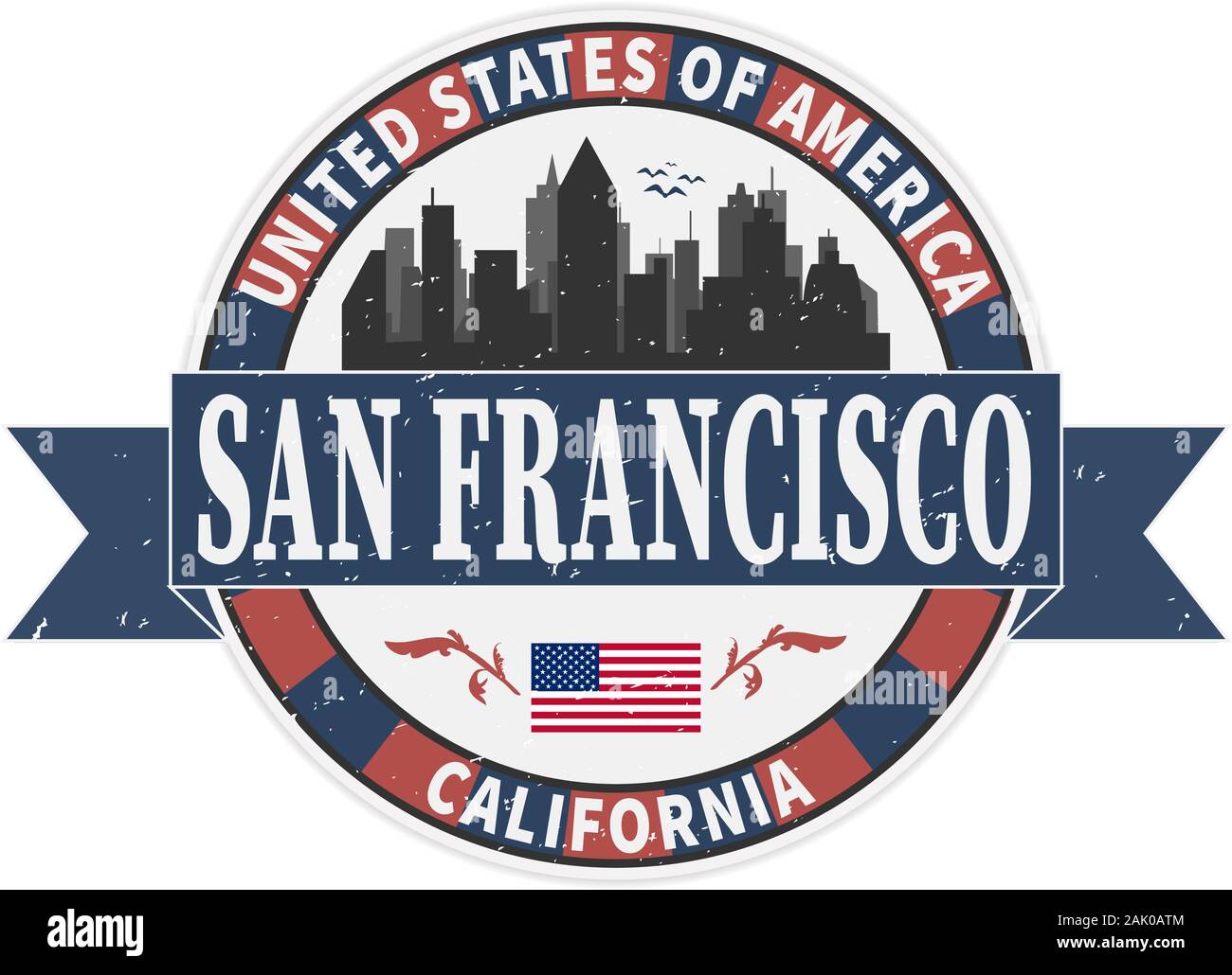 Grunge rubber stamp avec nom de la Californie, San Francisco, vector illustration Illustration de Vecteur