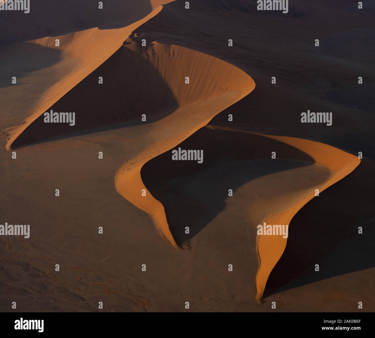 Résumé vue aérienne de la mer de sable de Namib, Sossusvlei, Namibie Banque D'Images