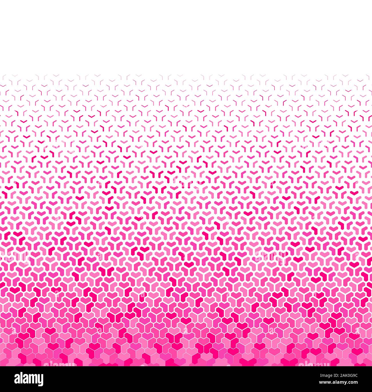 Motif géométrique avec des coeurs rouges et roses sur fond blanc.dans une direction transparente.Option avec un fade out. Illustration de Vecteur