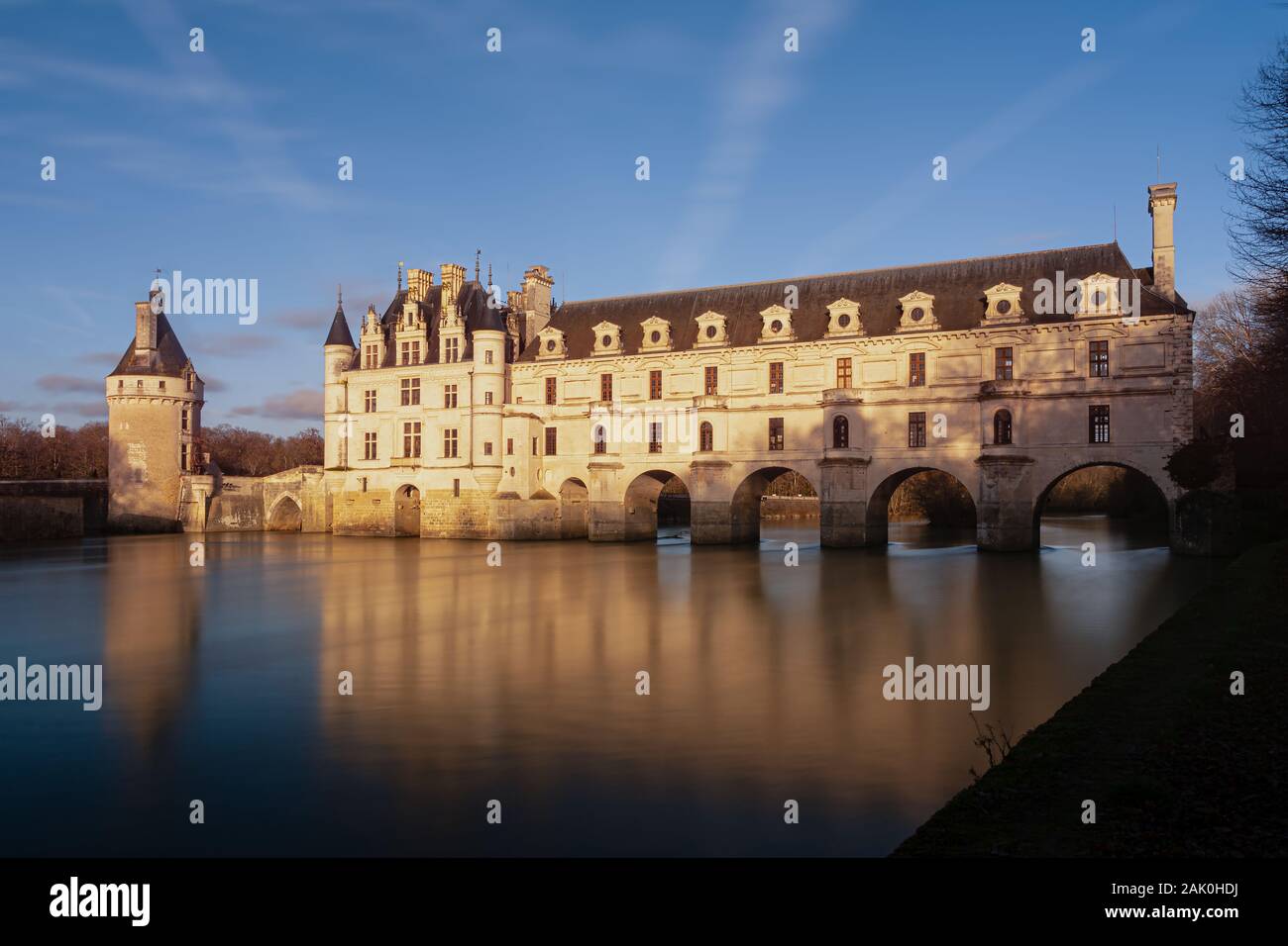 Le fabuleux Château de Chenonceau dans la vallée de la Loire, classé par l'UNESCO comme site du patrimoine mondial Banque D'Images