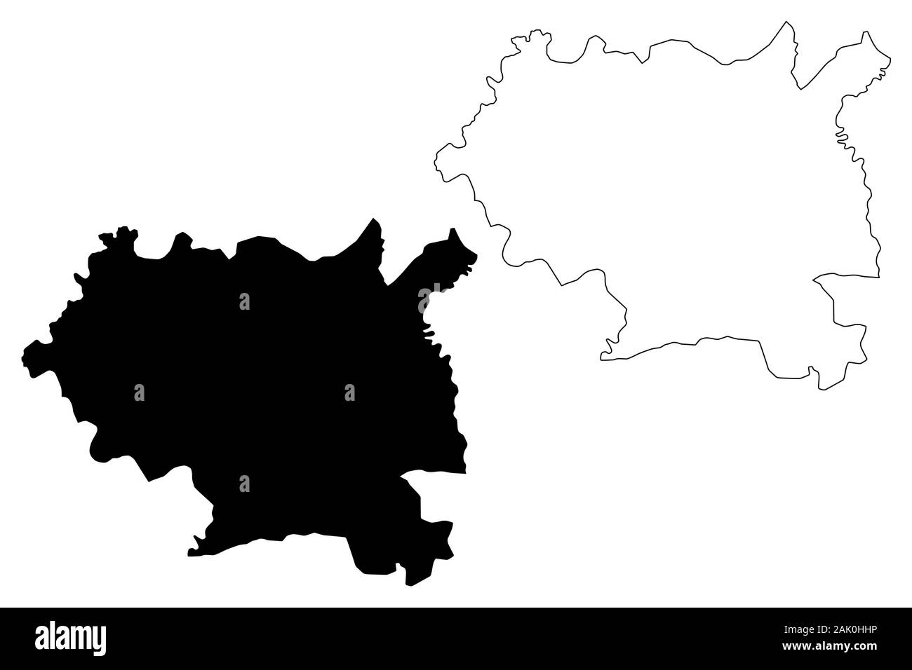 District de Maseru (Districts de Lesotho, Royaume du Lesotho) map vector illustration, scribble sketch carte Maseru Illustration de Vecteur