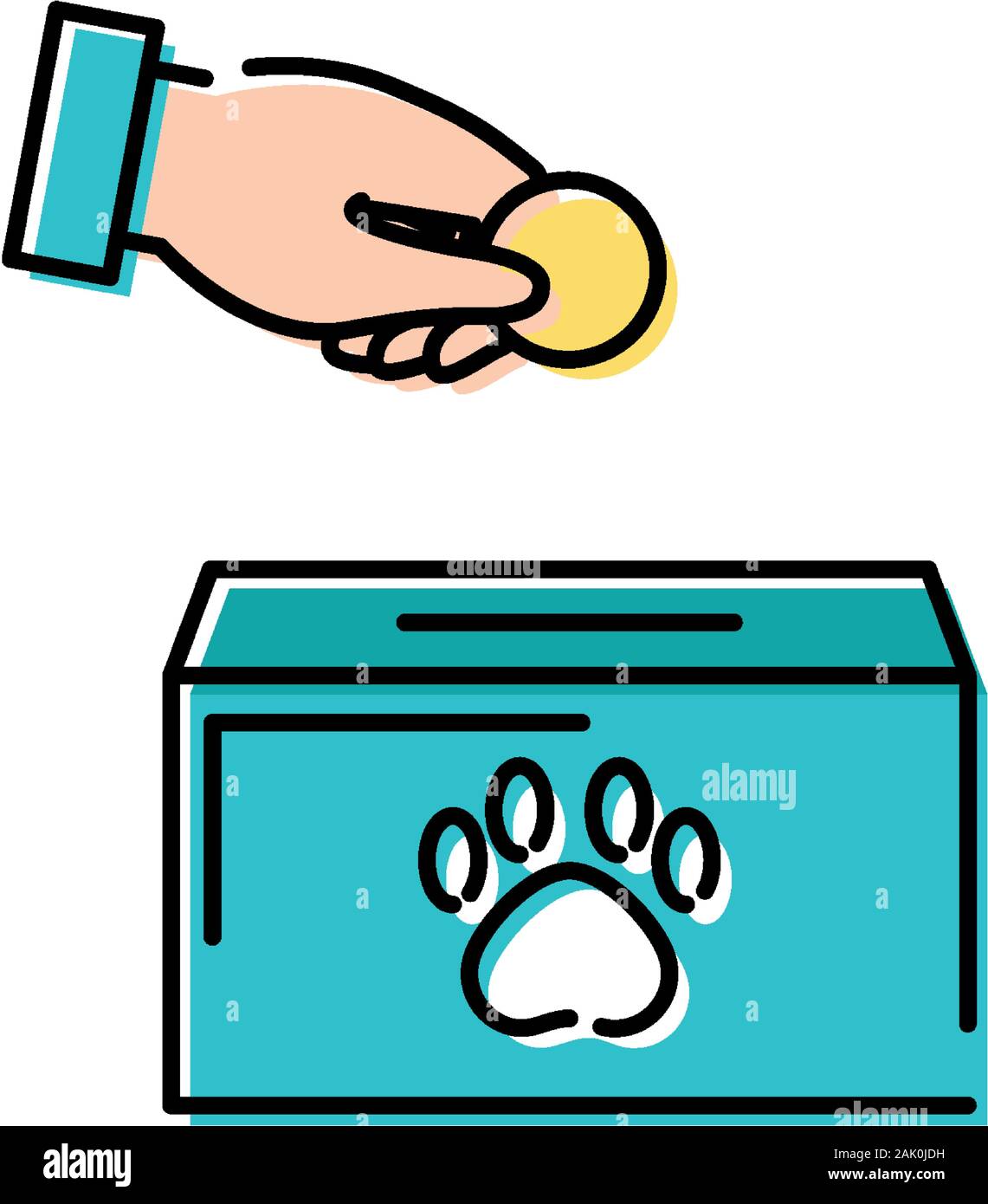 Don urne avec paw print mascot Illustration de Vecteur