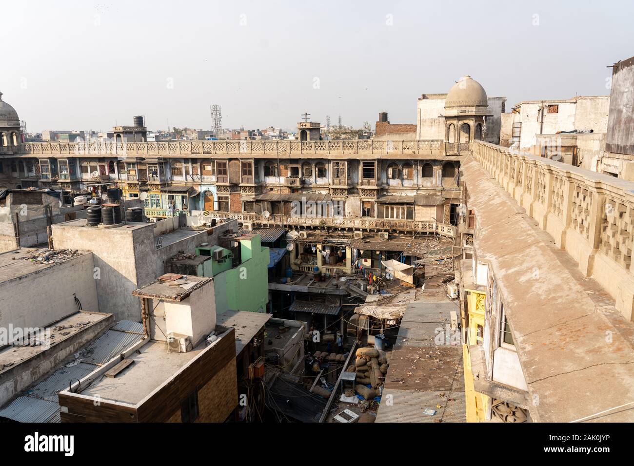 La vieille ville de Delhi sur le toit du marché aux épices Banque D'Images