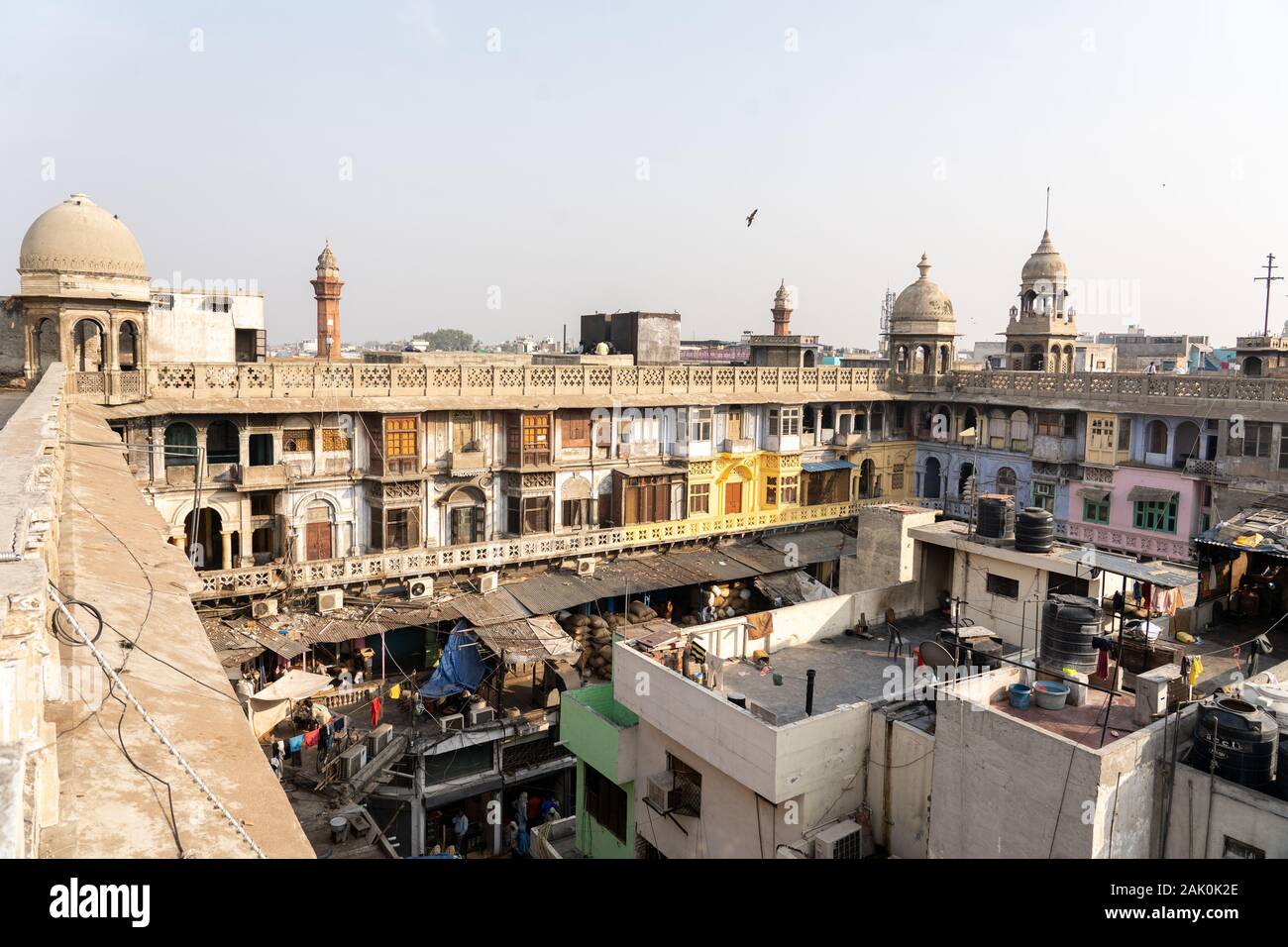 La vieille ville de Delhi sur le toit du marché aux épices Banque D'Images