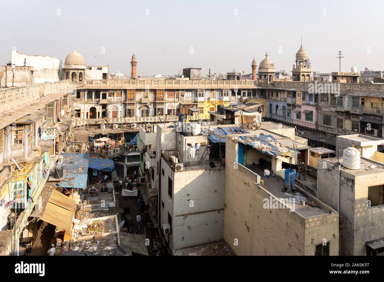 La vieille ville de Delhi sur le toit du marché aux épices Banque D'Images