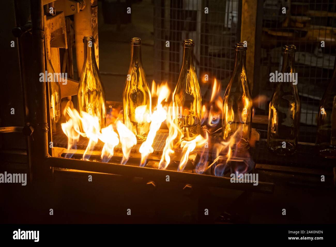 Usine de fabrication de bouteilles en verre, plant Banque D'Images