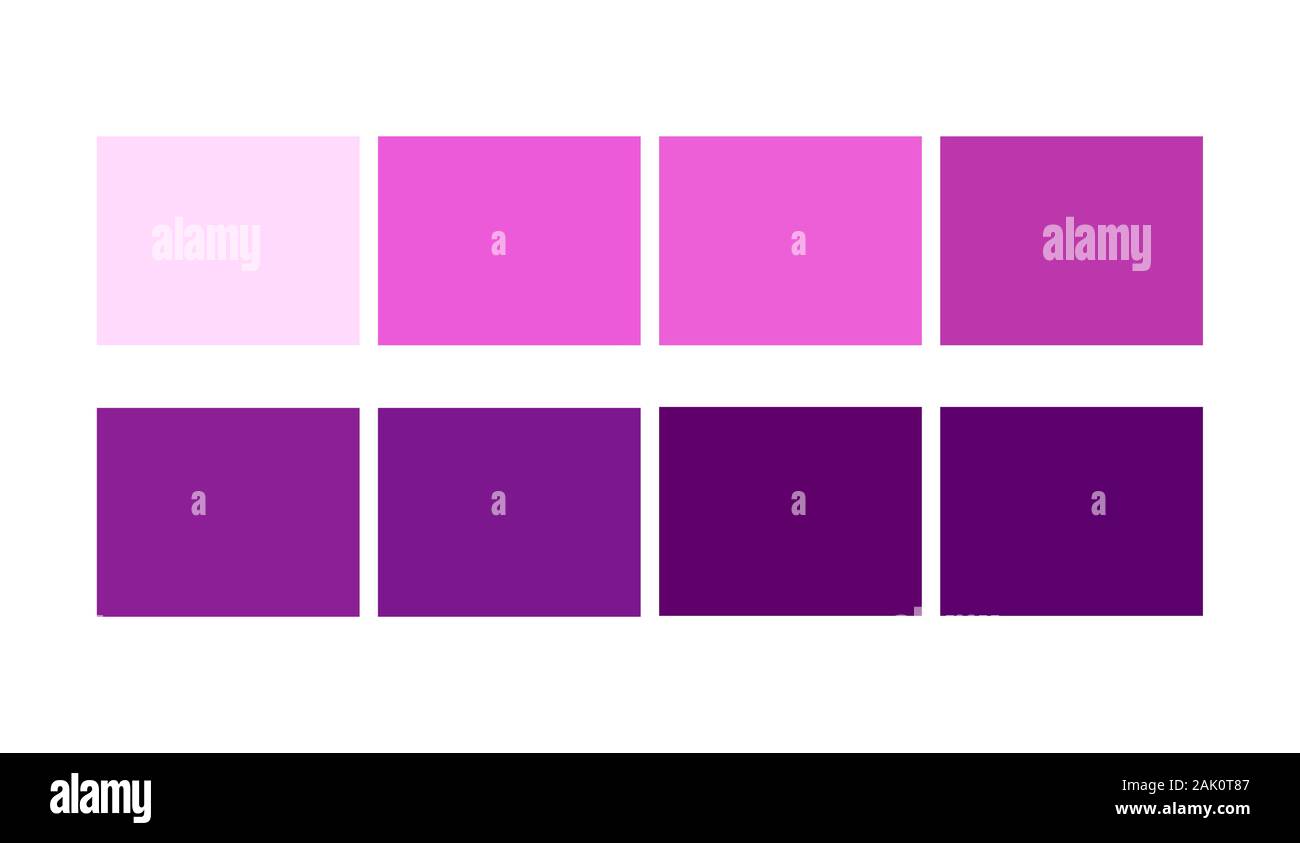 Pourpre, et les nuances de couleurs Table Ligths pour cartoon design. Modèle à choisir des couleurs du nuancier. Illustration de Vecteur