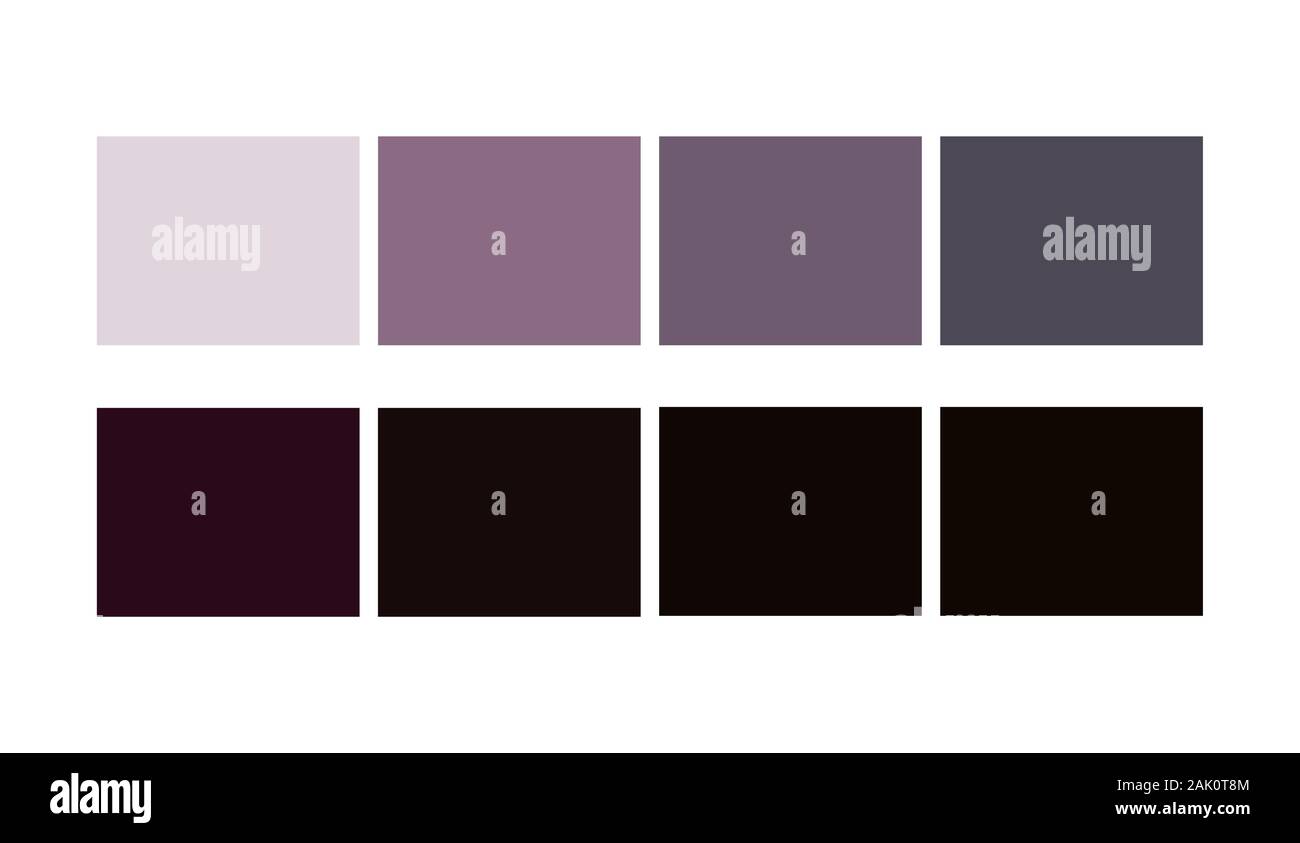 Couleur noir de l'ombre et l'harmonie de la palette de couleurs des Ligths design dessin animé. Modèle à choisir des couleurs du nuancier. Illustration de Vecteur