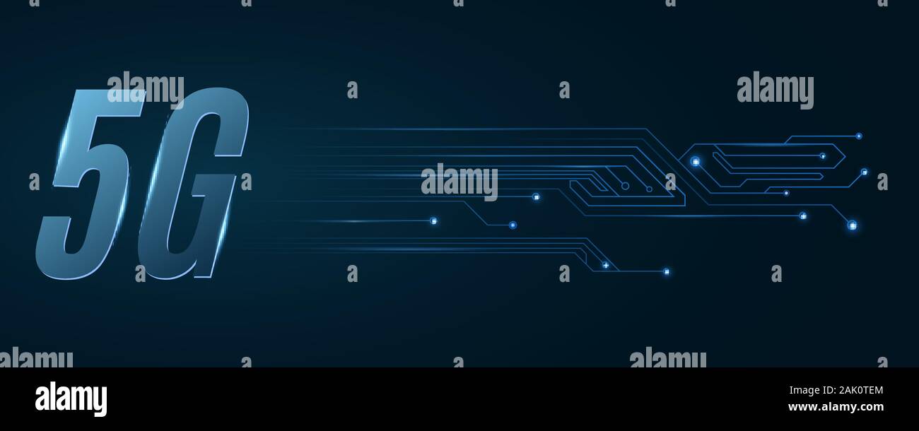 5G Réseau. Carte de circuits imprimés de haute technologie. La technologie moderne design. Vector Illustration. EPS 10 Illustration de Vecteur