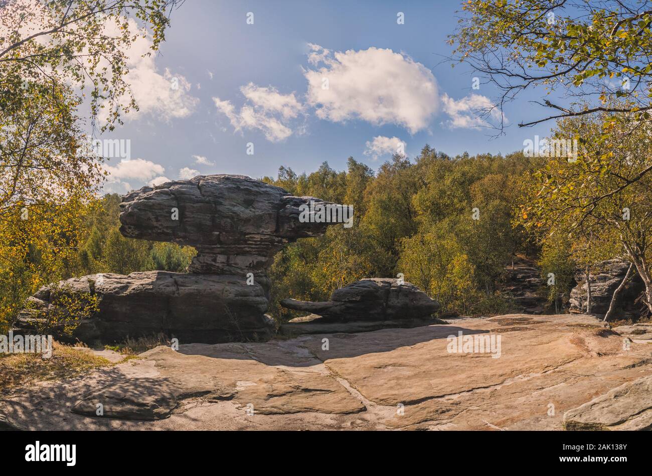 Formation De Roches Dans Les Montagnes De Sandstone Les Rochers De Tisa, Les Murs De Tisa (Tiske Steny, Tyssaer Wände), République Tchèque Banque D'Images