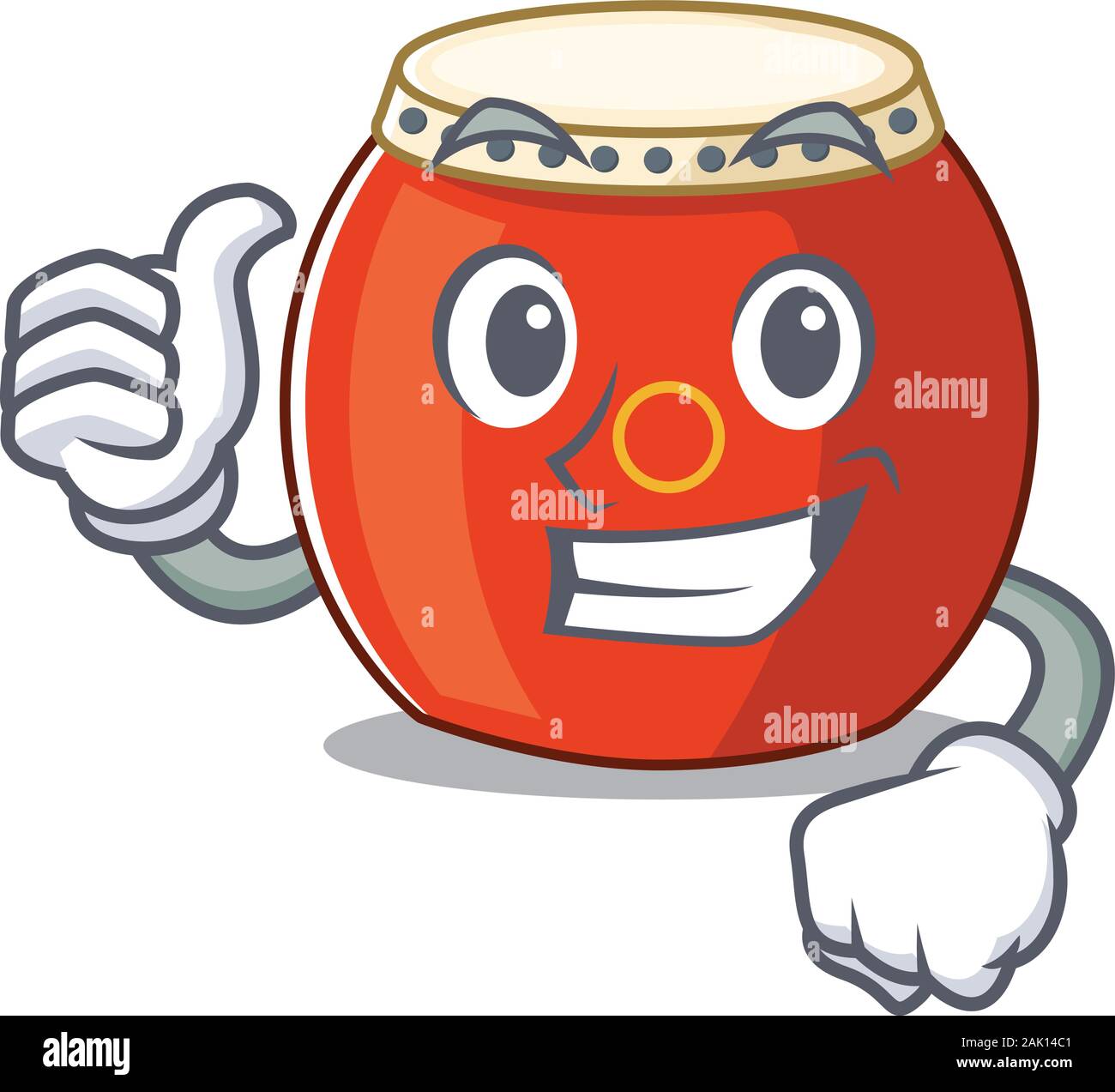 Fabrication de tambours chinois gaiement geste Thumbs up Illustration de Vecteur