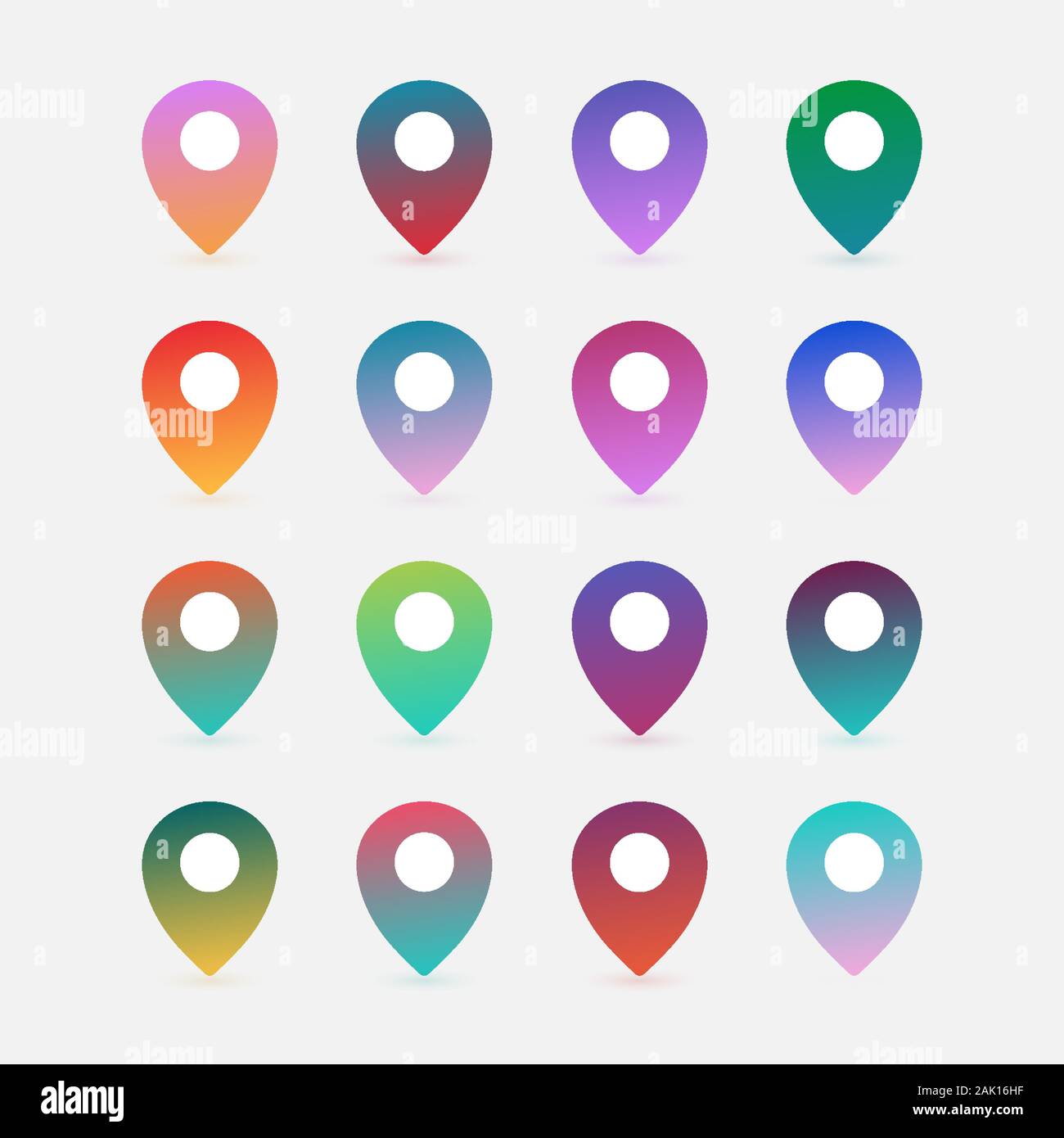 Ensemble de pointeurs de dégradé de couleurs Illustration de Vecteur