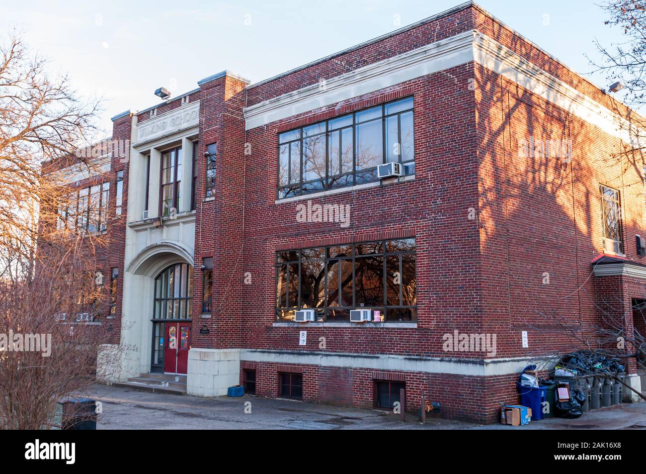 Wilkins Centre scolaire communautaire, une ancienne école primaire de la Regent Square, Swissvale, Pennsylvania, USA Banque D'Images