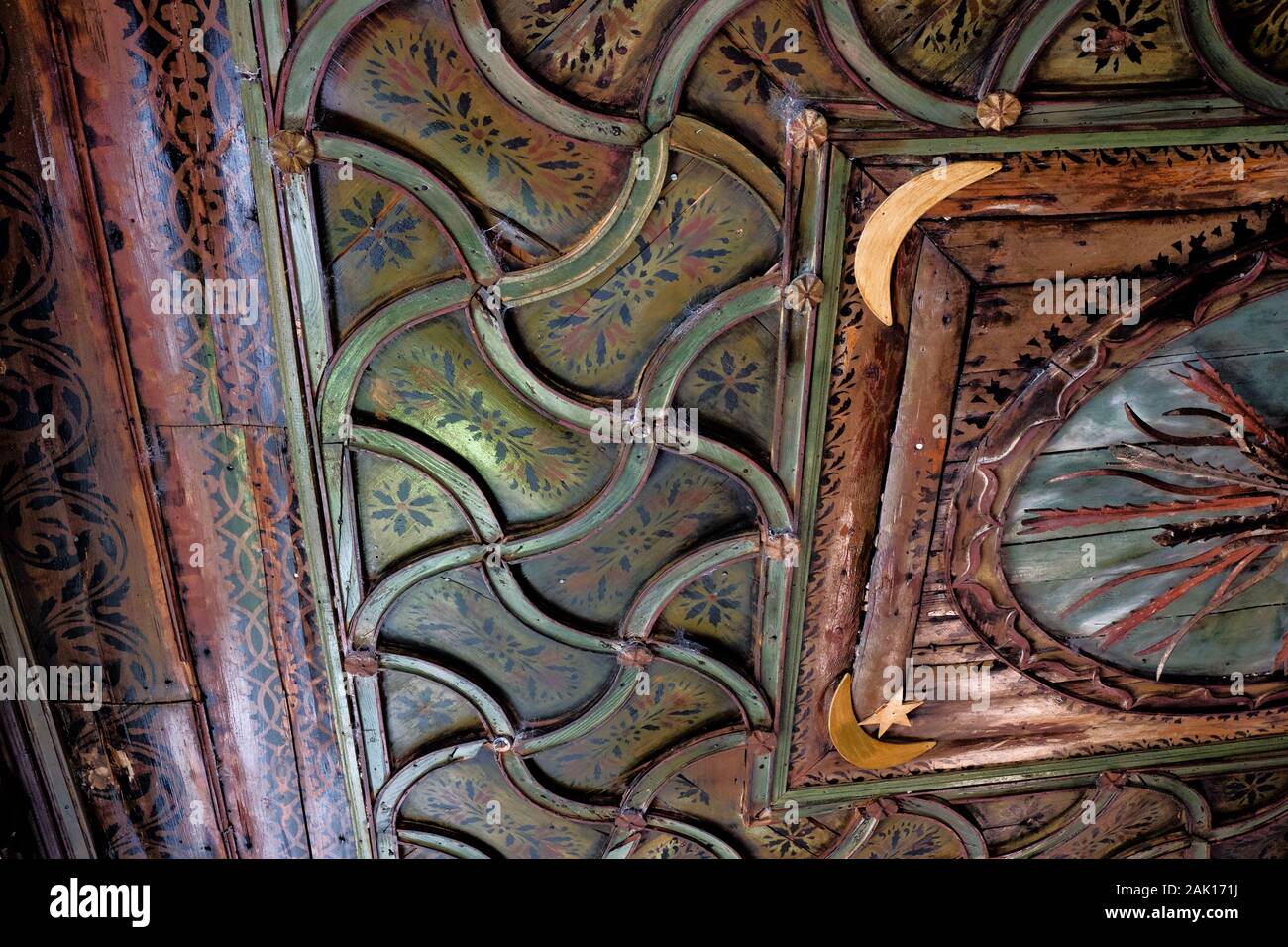 Détail d'un plafond à l'intérieur de l'Blagaj Tekija, un monastère de l'ère ottomane près de Mostar, Bosnie-Herzégovine Banque D'Images