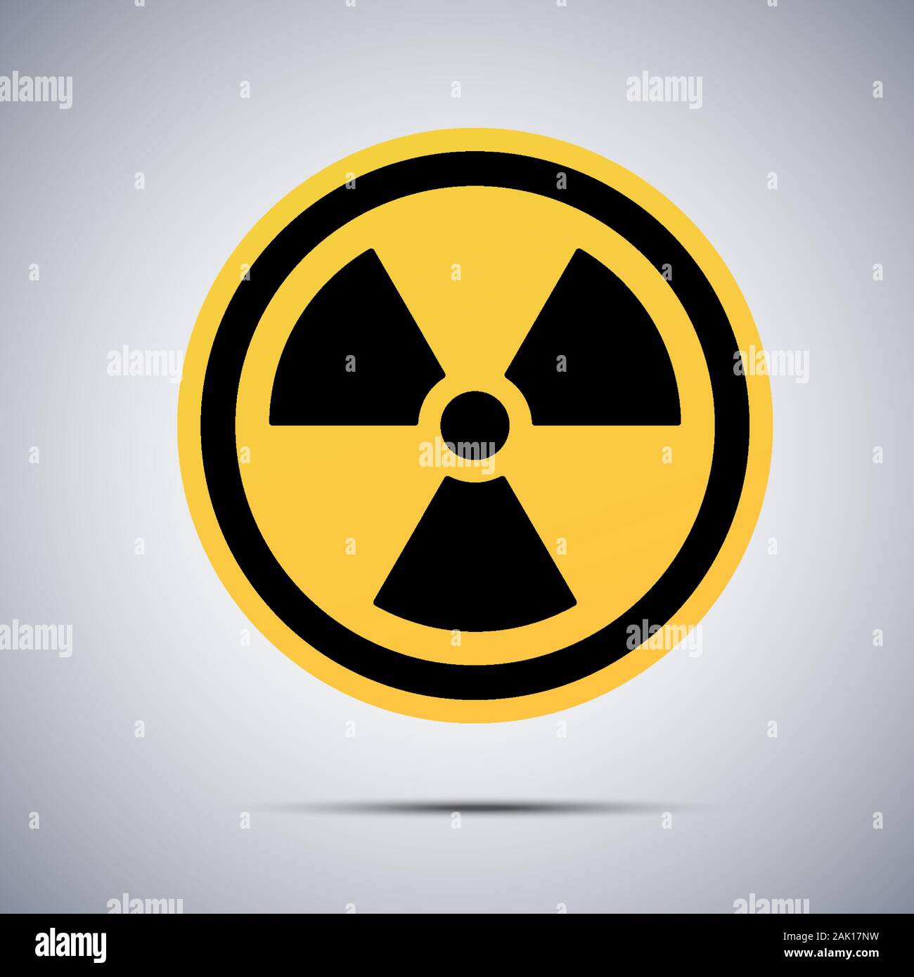 Symbole de mise en garde contre les rayonnements nucléaires icône de signe d'alerte. Illustration de Vecteur