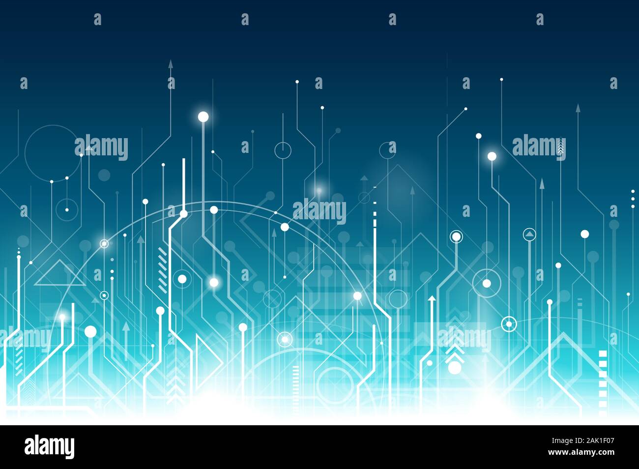 Vecteur d'un fond numérique abstrait avec la technologie de circuit imprimé Illustration de Vecteur