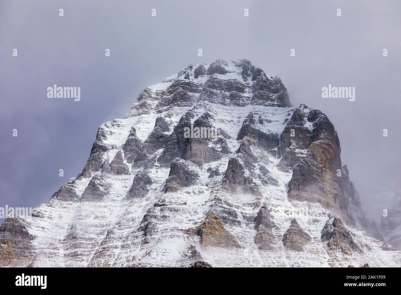 La dent-comme des points sur le mont enneigé Huber, vu depuis le plateau Opabin, en septembre, dans le parc national Yoho, Colombie-Britannique, Canada Banque D'Images