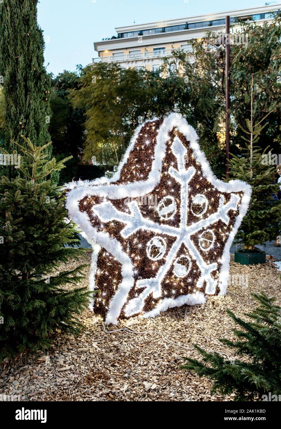 Flocon géant par la Promenade du Paillon Nice France Banque D'Images