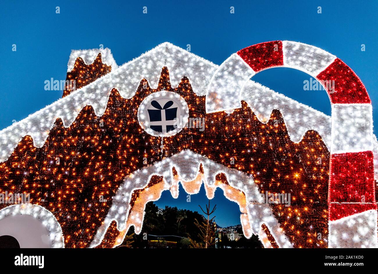 Décorations de Noël géant, Promenade du Paillon Nice France Banque D'Images