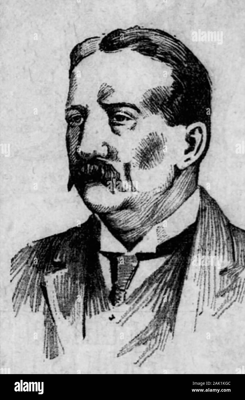 Alexander John McKenzie autour du procès pour corruption de son tme, vers 1901. Alexander John McKenzie (1851-1922) était un politicien au début dans le Dakota du Nord. Comme le national républicain spécialisés du Dakota du Nord, il réalise une machine politique couronnée de succès, et a été appelé "senateur-bouilloire." Il fut très influent dans le Dakota du Nord et dans les pays voisins, Montana et du Minnesota. Il a fait de la prison pour corruption. Banque D'Images