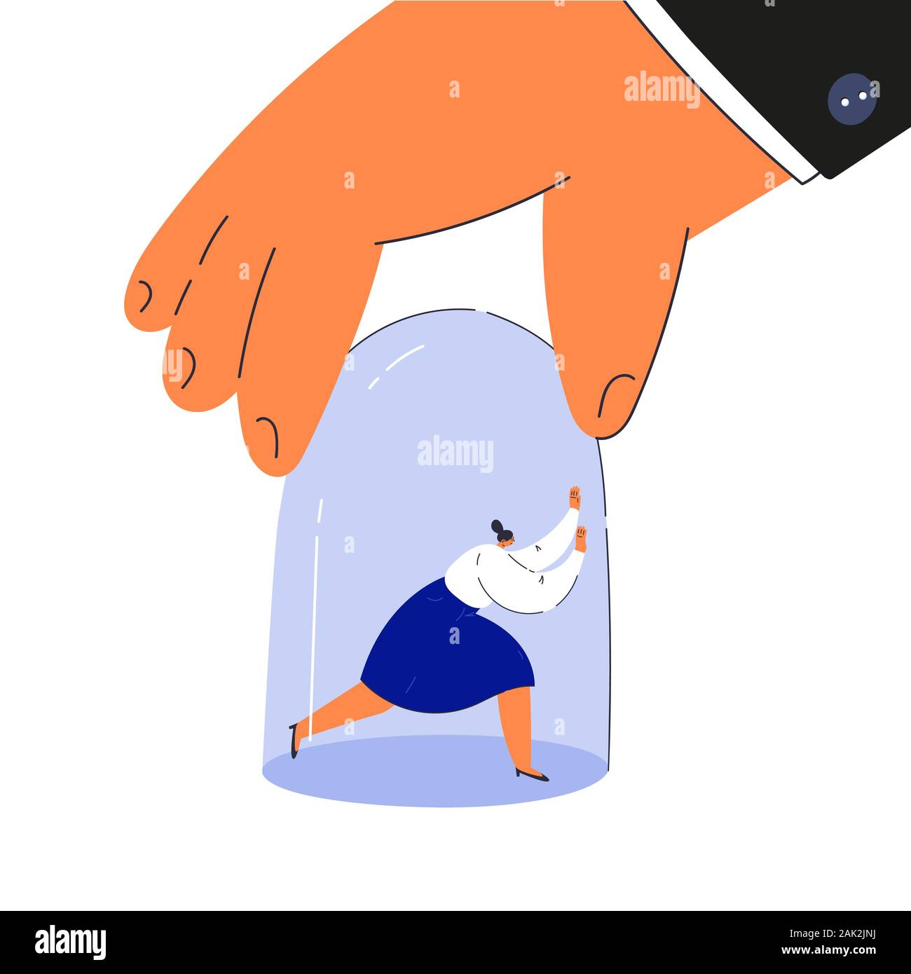 L'inégalité sur le travail.femme sous verre bell Illustration de Vecteur