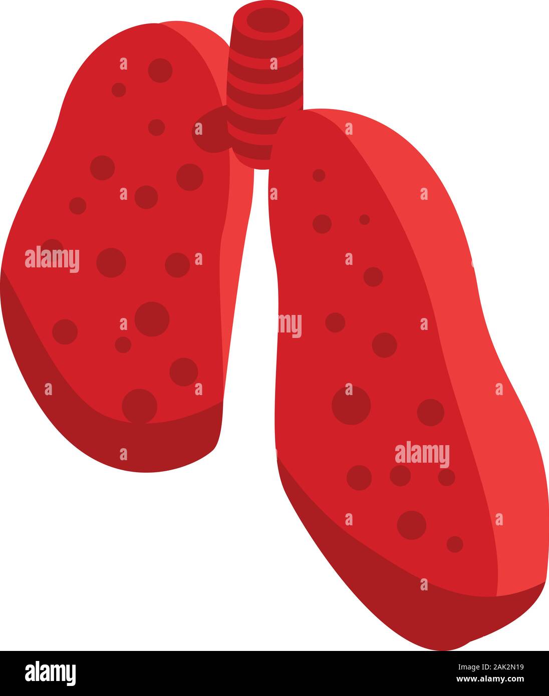 Les poumons, l'icône de la section coupée style isométrique Illustration de Vecteur