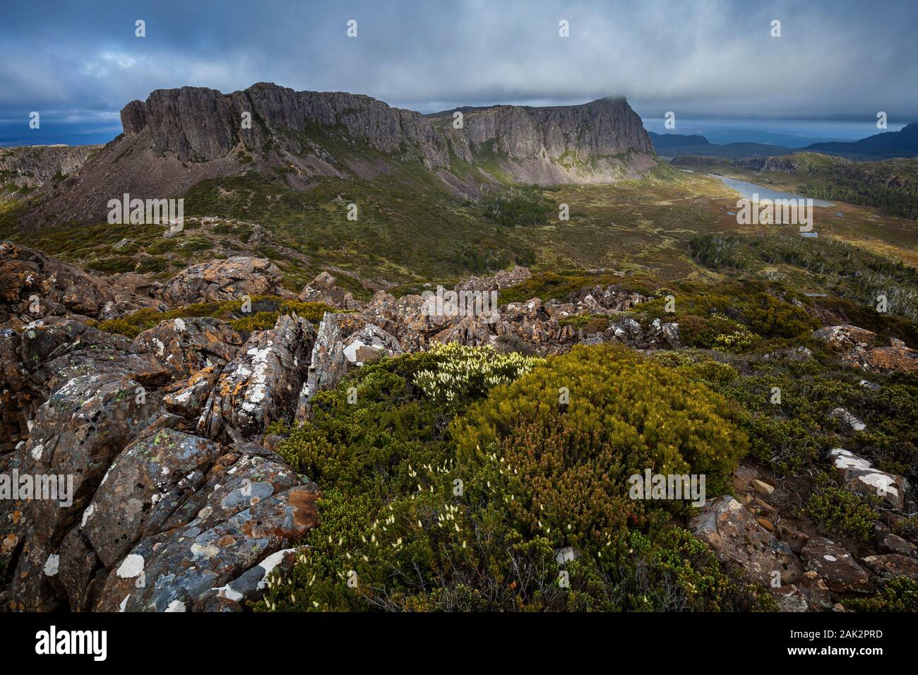 Mur de l'ouest et le lac Salome - murs de Jérusalem Nat. Park - Tasmanie Banque D'Images