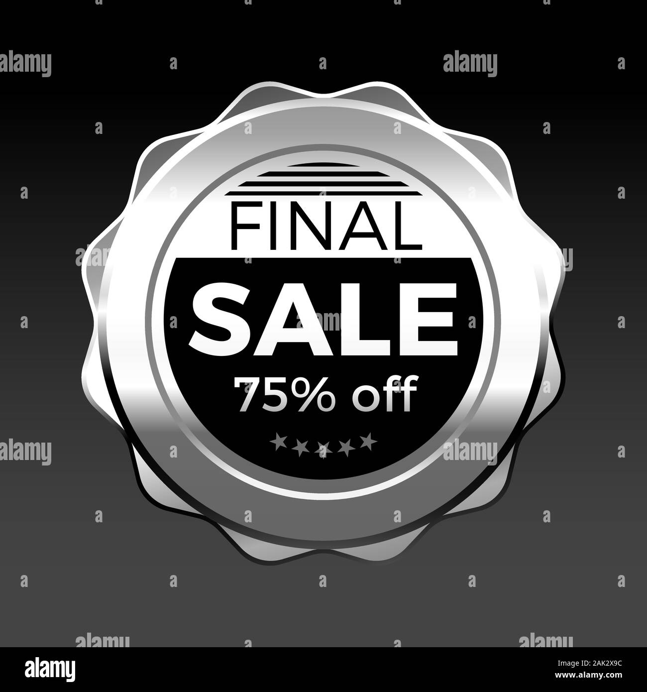 Vente finale Silver badge premium. L'élément vecteur conception Illustration de Vecteur