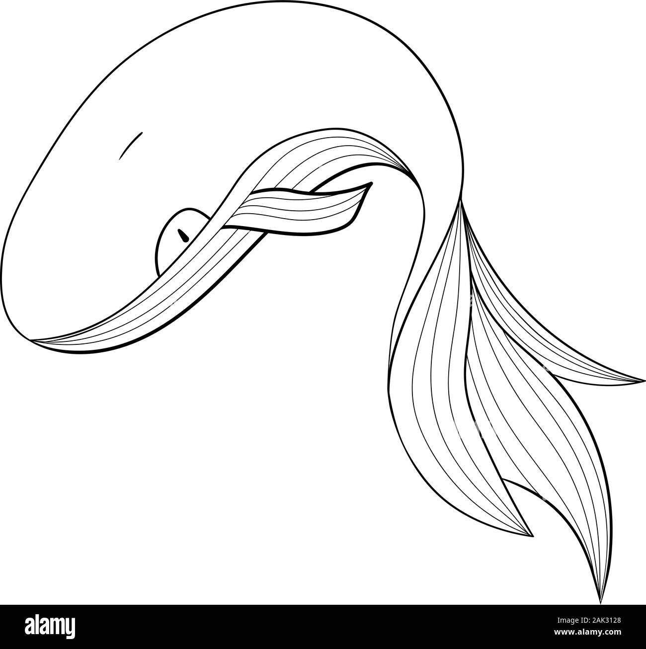 Contours du logo d'un rorqual bleu. Enregistrer le logo animal baleine illustration. L'océan, sur la mer. Style d'art de la ligne. Vector illustration isolé. L'icône Contour. Illustration de Vecteur