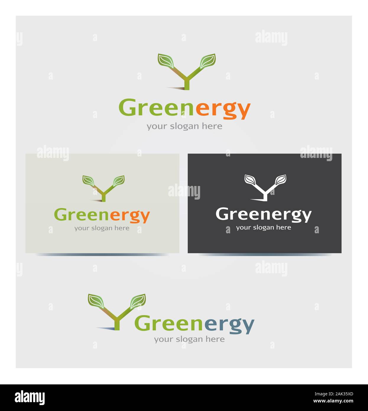Lettre Y icône, logo pour entreprise, maquette de carte en plusieurs couleurs, la durabilité et de l'énergie Concept Illustration de Vecteur