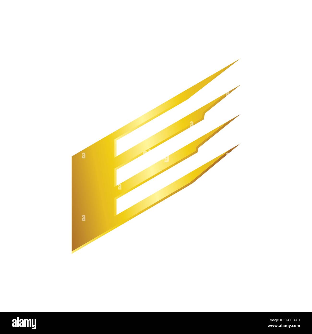 Or l'incliné E initiale Lettermark Logo Graphique Symbole vecteur modèle de conception de l'icône Illustration de Vecteur