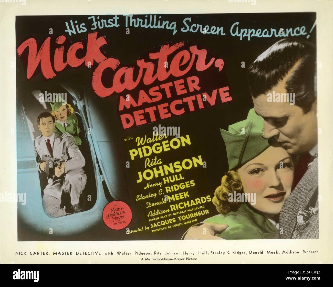 WALTER PIDGEON et Rita Johnson à Nick Carter, MASTER DETECTIVE 1939 réalisateur JACQUES TOURNEUR Metro Goldwyn Mayer Banque D'Images