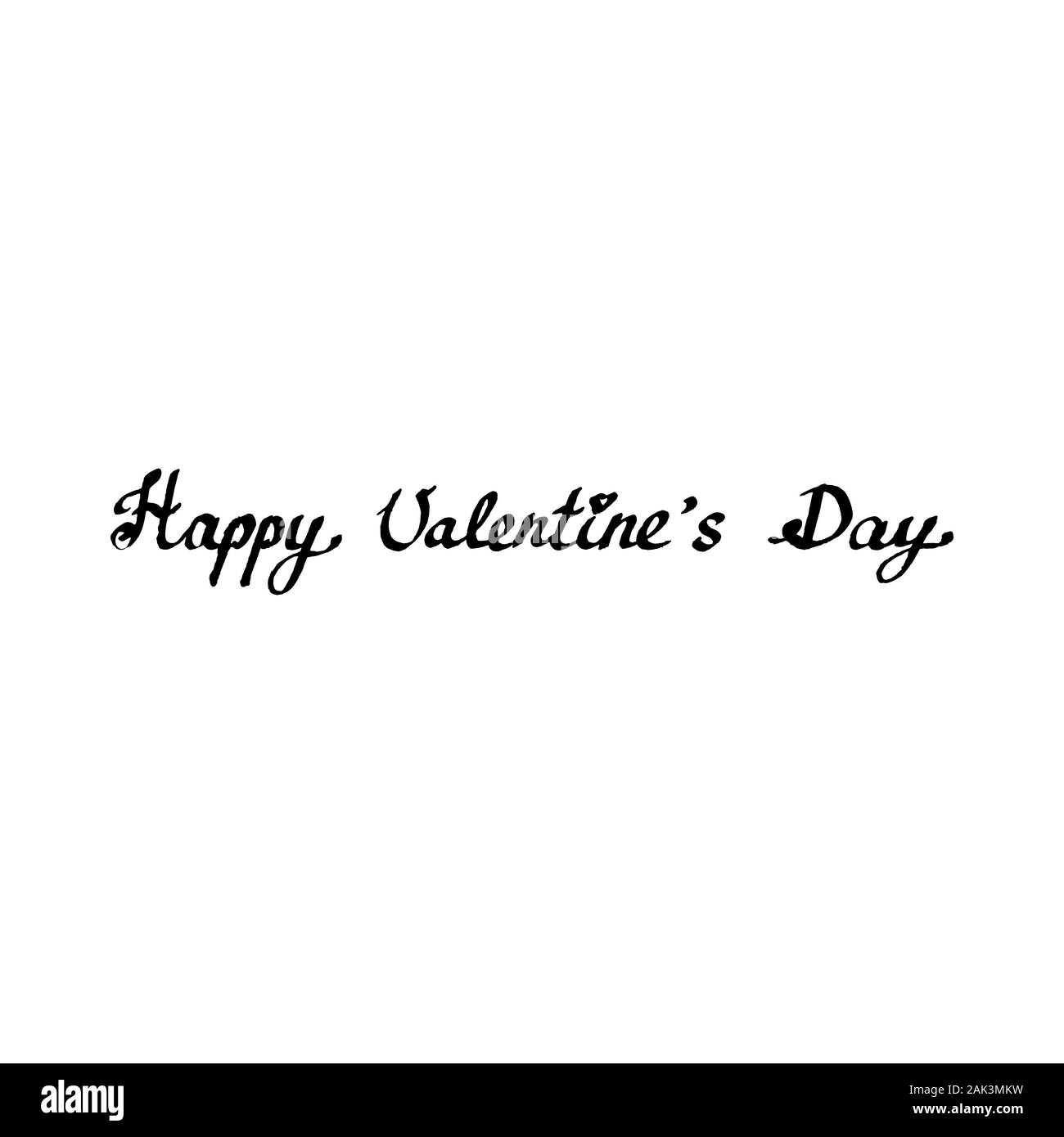 La main lettrage Happy Valentine's Day. Calligraphie vecteur illustration isolé sur fond blanc. Expression de bannières, badges, carte postale, t-shirt, estampes, affiches. EPS10 Illustration de Vecteur