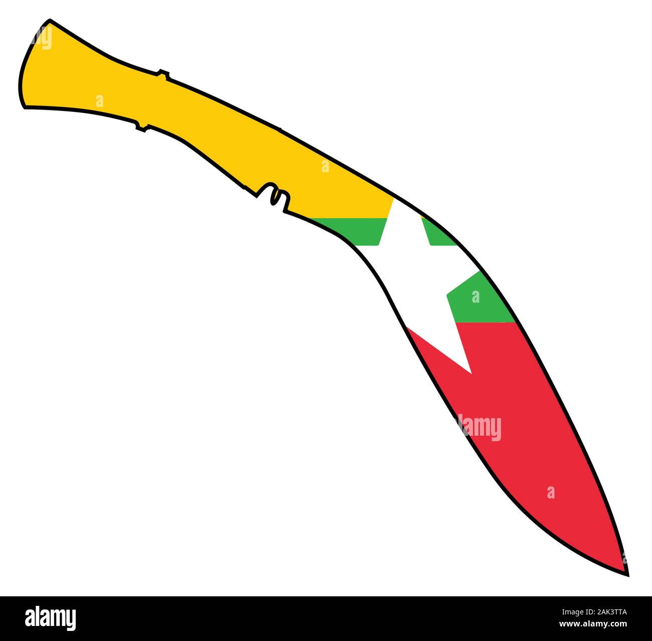 Le drapeau national du pays de l'Afrique de l'ancienne Birmanie Myanmar Illustration de Vecteur