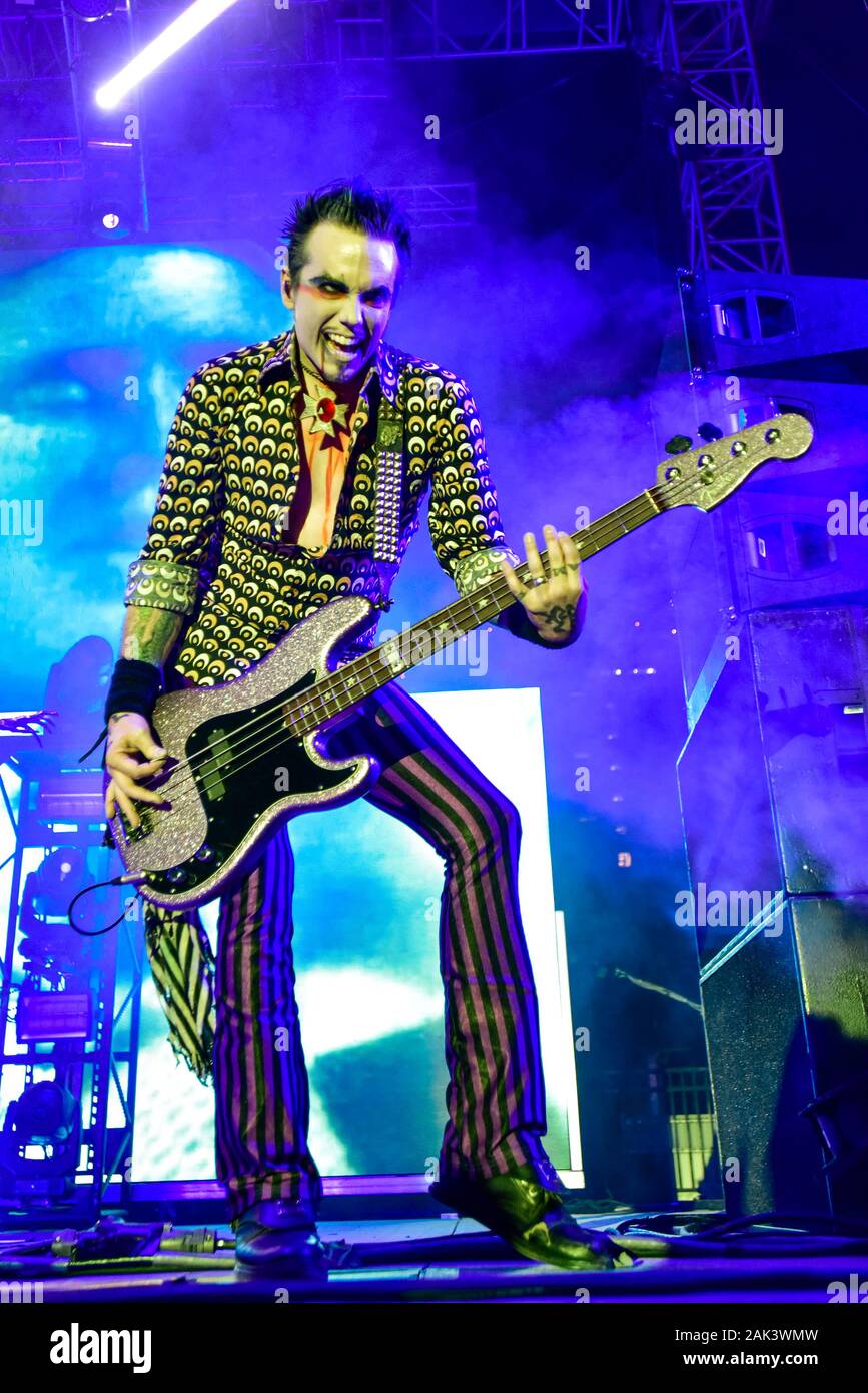 Piggy D. Le bassiste de Rob Zombie Banque D'Images